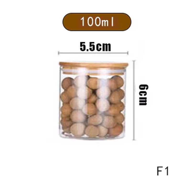 Mason Candy Jar for Spices Glass Bamboo Cover Container Glass Jars with Lids Cookie Jar Kitchen Jars and Lids Wholesale