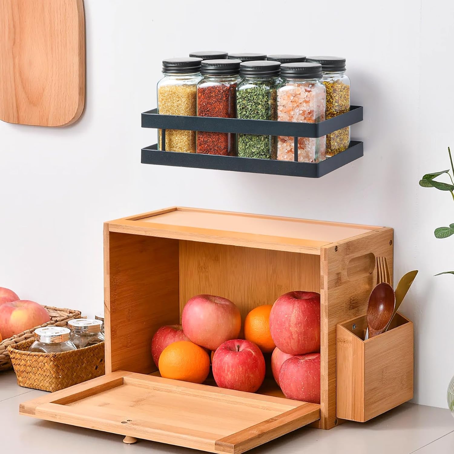 6Pcs 4Oz Glass Spice Jars with Shaker Lids, 21 Labels, Spice Jars Trial Set & Supplement Set, Empty Spice Containers and Square Spice Bottles for Kitchen and Seasoning