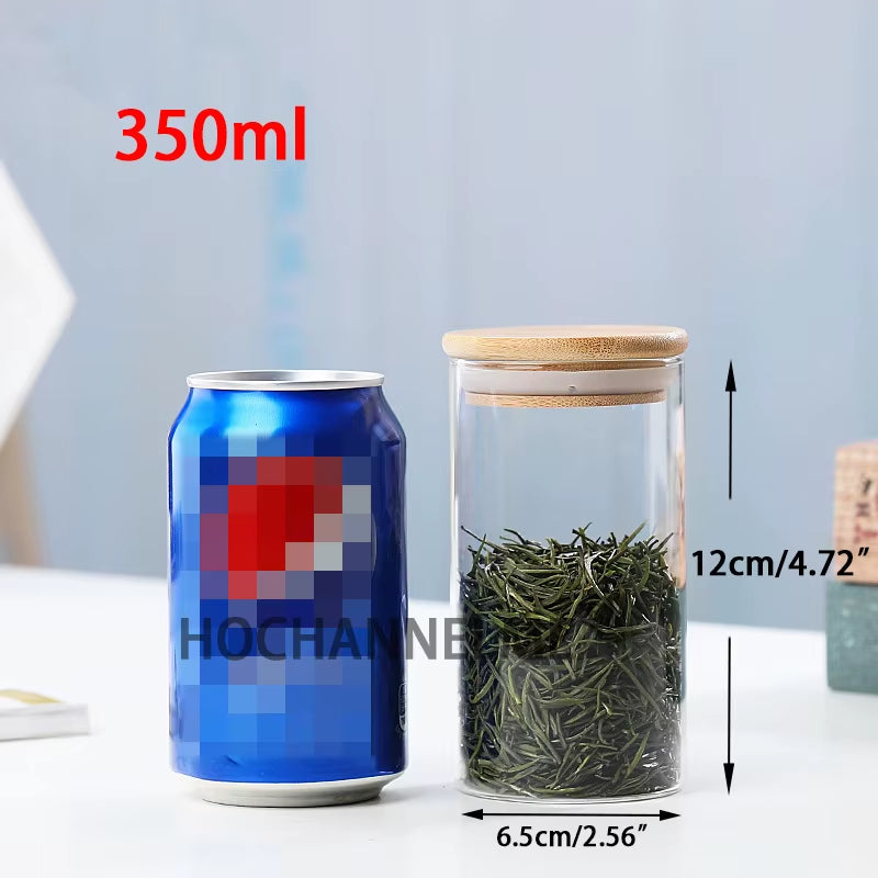 Mason Candy Jar for Spices Glass Bamboo Cover Container Glass Jars with Lids Cookie Jar Kitchen Jars and Lids Wholesale