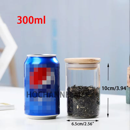 Mason Candy Jar for Spices Glass Bamboo Cover Container Glass Jars with Lids Cookie Jar Kitchen Jars and Lids Wholesale