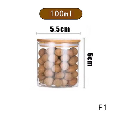 Mason Candy Jar for Spices Glass Bamboo Cover Container Glass Jars with Lids Cookie Jar Kitchen Jars and Lids Wholesale