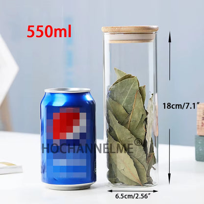 Mason Candy Jar for Spices Glass Bamboo Cover Container Glass Jars with Lids Cookie Jar Kitchen Jars and Lids Wholesale