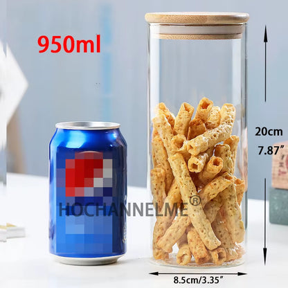 Mason Candy Jar for Spices Glass Bamboo Cover Container Glass Jars with Lids Cookie Jar Kitchen Jars and Lids Wholesale