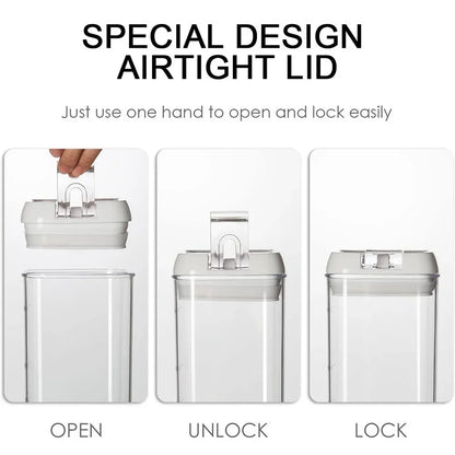 Plastic Food Storage Container Spice Jar Set Kitchen Box Bulk Sealed Jar Refrigerator Vacuum Transparent Storage Bottle Tea Tank