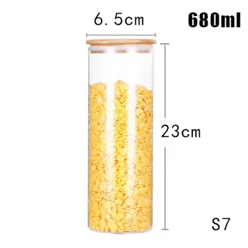 Mason Candy Jar for Spices Glass Bamboo Cover Container Glass Jars with Lids Cookie Jar Kitchen Jars and Lids Wholesale
