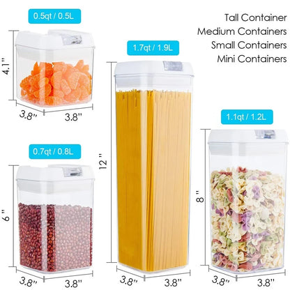 Plastic Food Storage Container Spice Jar Set Kitchen Box Bulk Sealed Jar Refrigerator Vacuum Transparent Storage Bottle Tea Tank