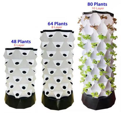 Hydroponic Gardening Systems 10 Layer 80 Holes Large Pineapple Hydroponic Tower with LED Lights for Sale Pineapple Tower